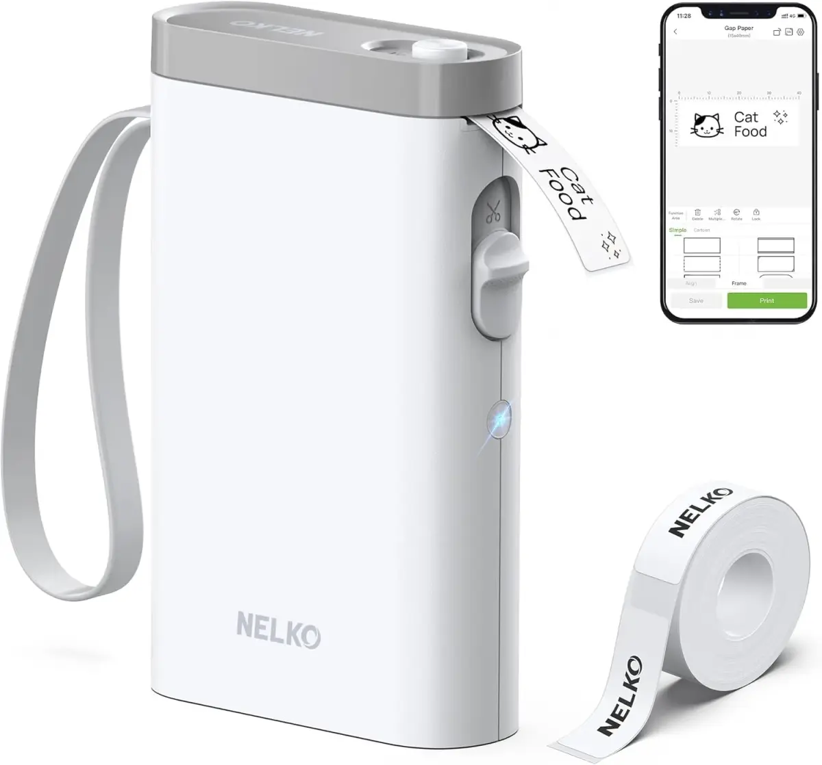 Nelko P21 Bluetooth Label Maker Machine with Tape, White | 203 DPI High-Resolution Printing - main product image