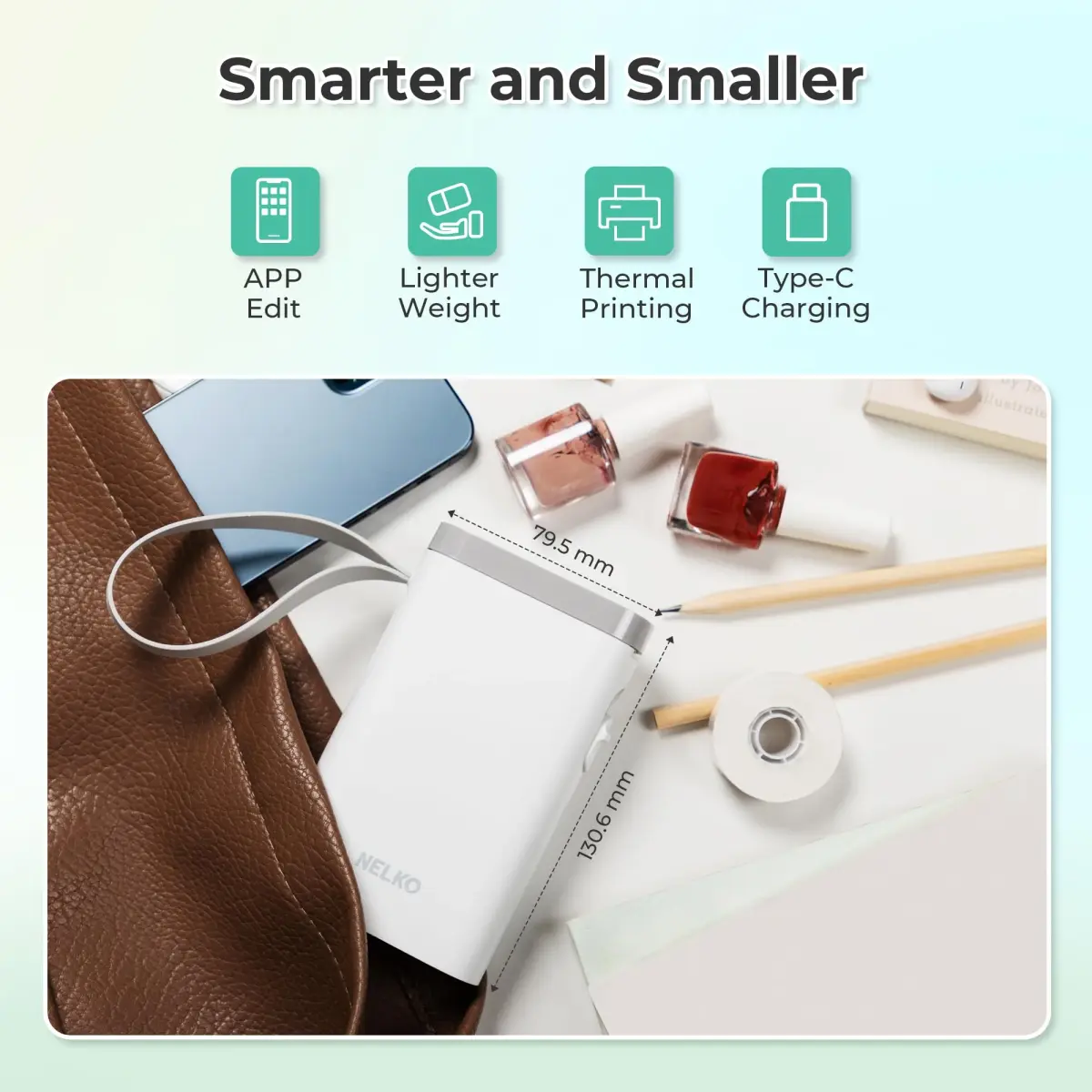 Nelko P21 Bluetooth Label Maker Machine with Tape, White | 203 DPI High-Resolution Printing - view 3