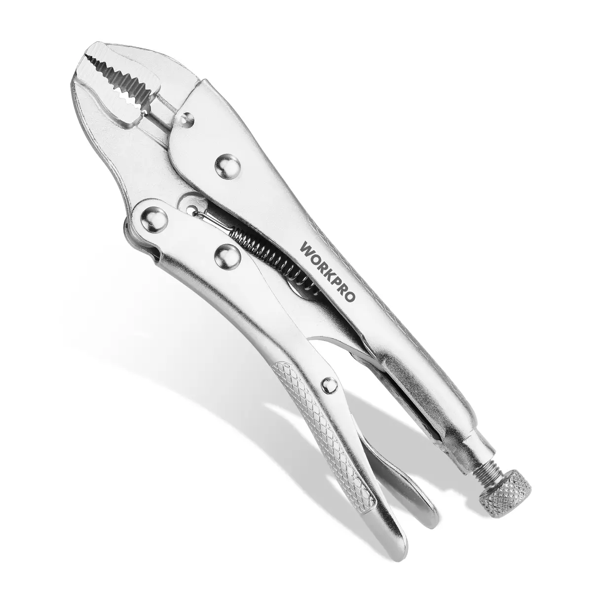 WORKPRO Locking Pliers, 4-inch Mini Curved Jaw | Durable Chrome Vanadium Steel Grip - main product image