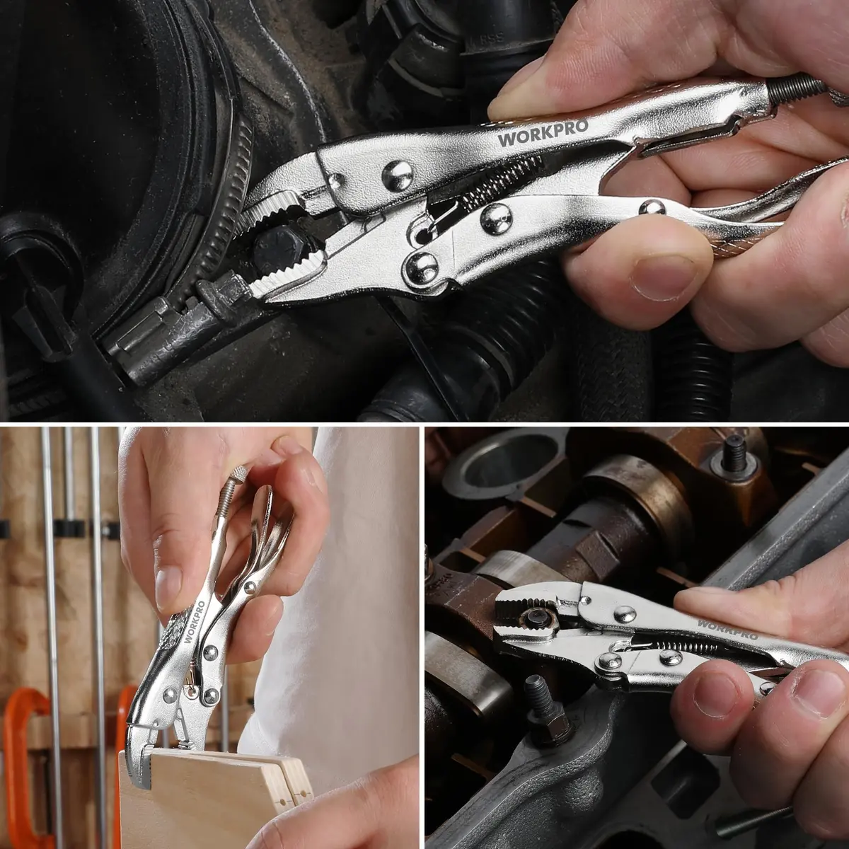 WORKPRO Locking Pliers, 4-inch Mini Curved Jaw | Durable Chrome Vanadium Steel Grip - view 7