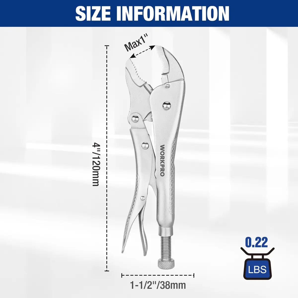 WORKPRO Locking Pliers, 4-inch Mini Curved Jaw | Durable Chrome Vanadium Steel Grip - view 4