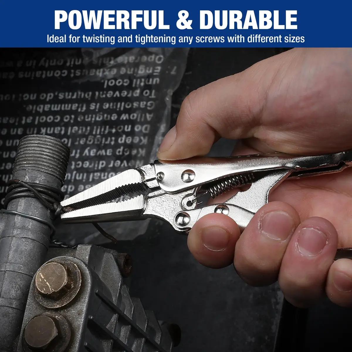 WORKPRO 4-1/2 inch Mini Long Nose Locking Pliers | Heat-Treated Chrome Vanadium Steel - view 6