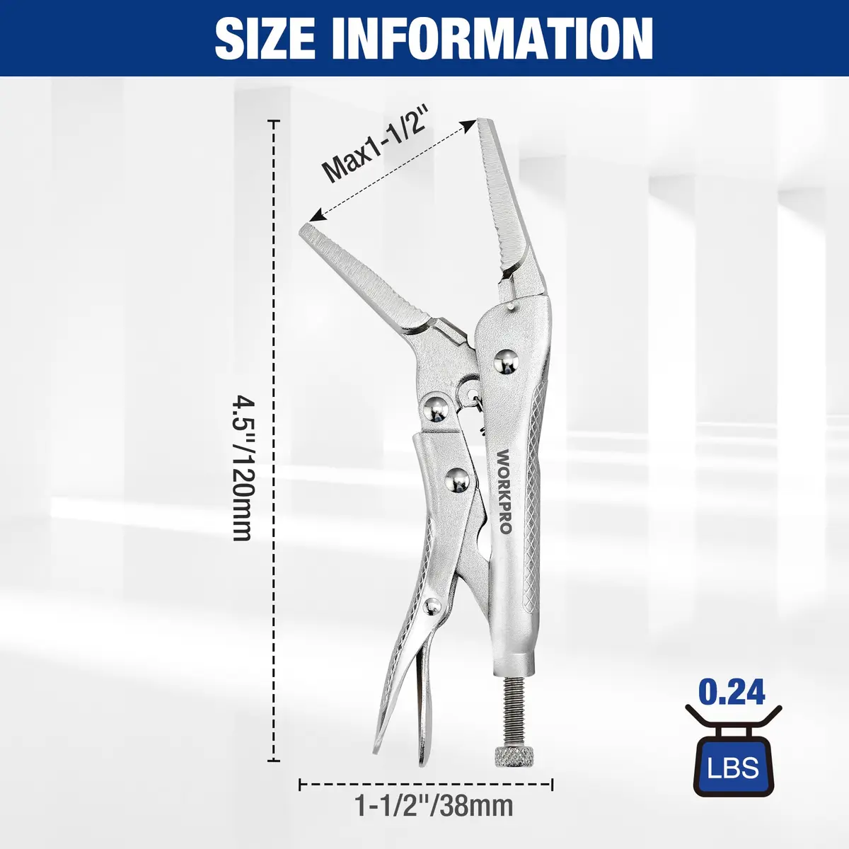 WORKPRO 4-1/2 inch Mini Long Nose Locking Pliers | Heat-Treated Chrome Vanadium Steel - view 4