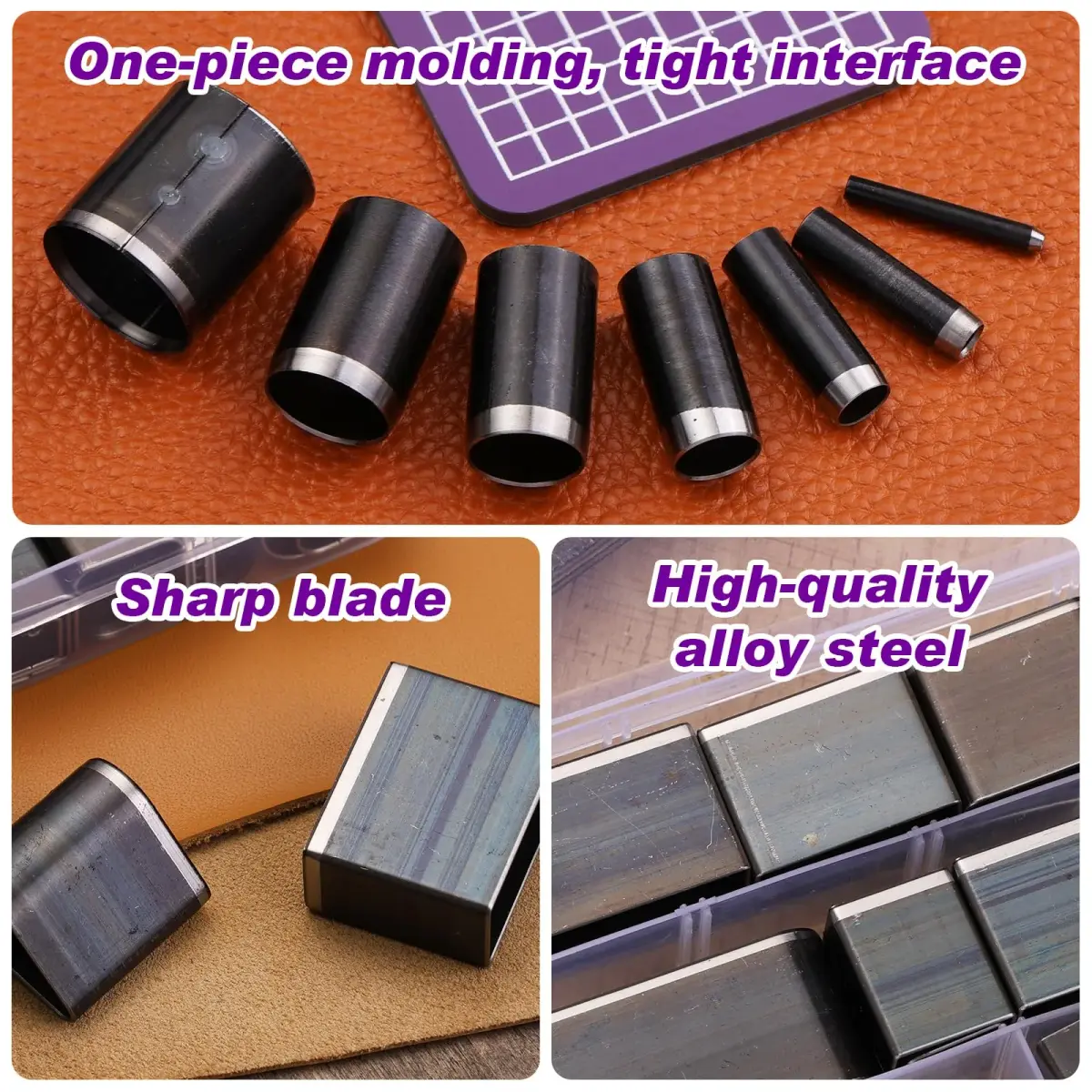 Yizzvb 55 Shape Style Hollow Punch Cutter Tool with Pad | Leather Craft Tools Kit for Handmade DIY Projects - view 6