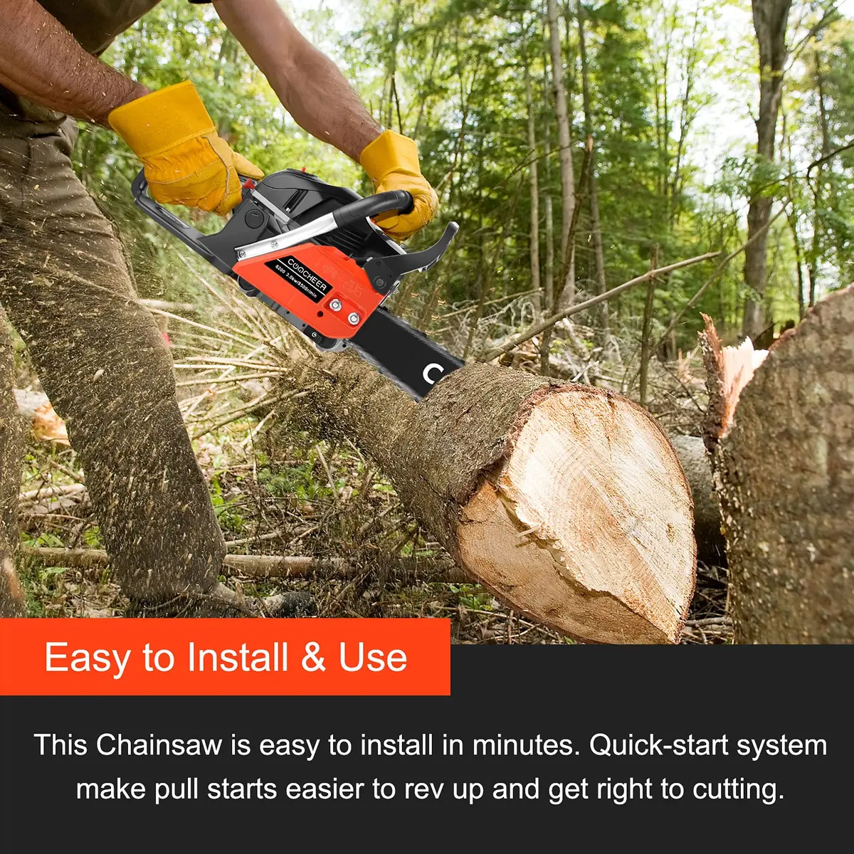 COOCHEER Gas Chainsaw 62CC 20 inch | 3.5HP Gas Powered Chainsaw for Garden & Farm - view 5