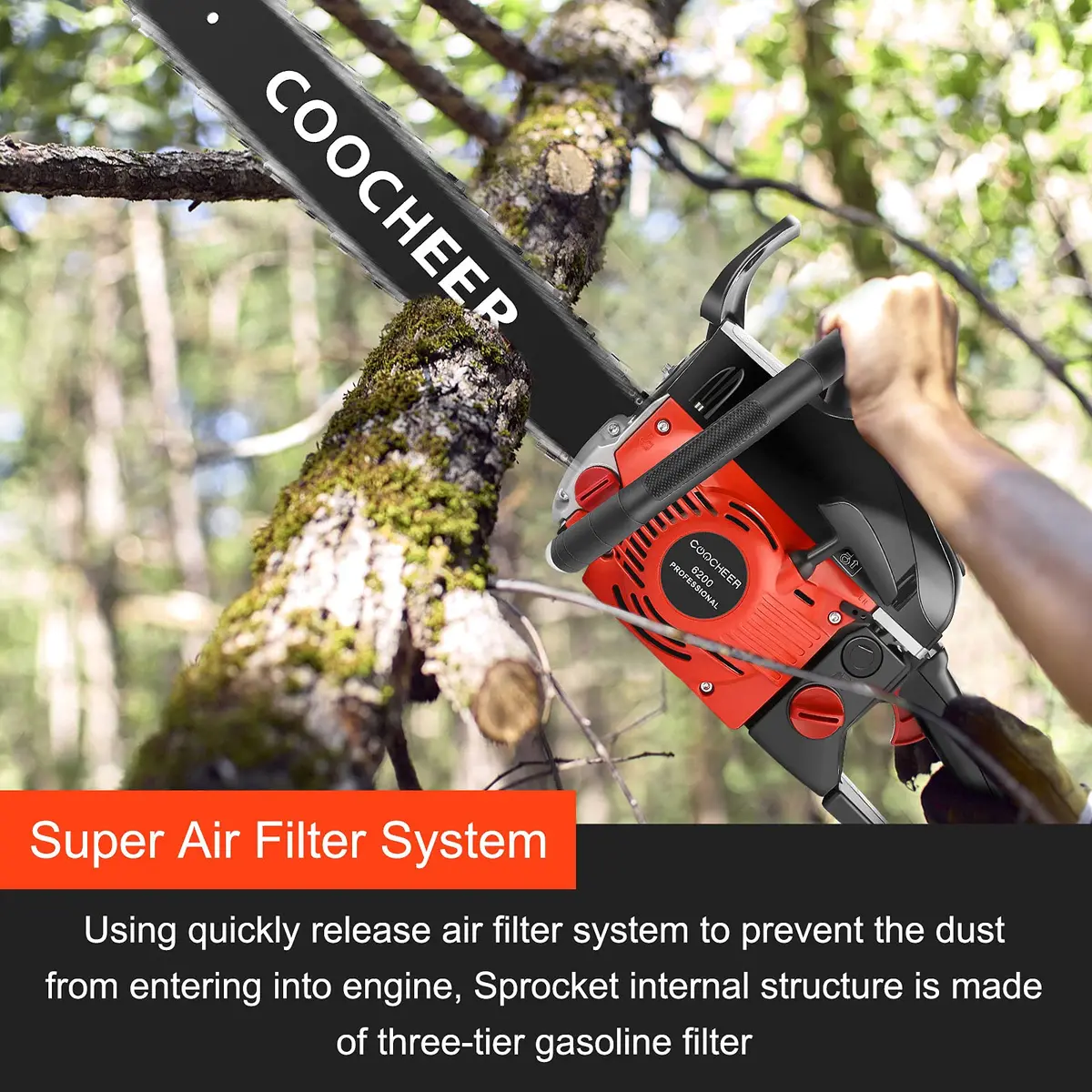 COOCHEER Gas Chainsaw 62CC 20 inch | 3.5HP Gas Powered Chainsaw for Garden & Farm - view 6