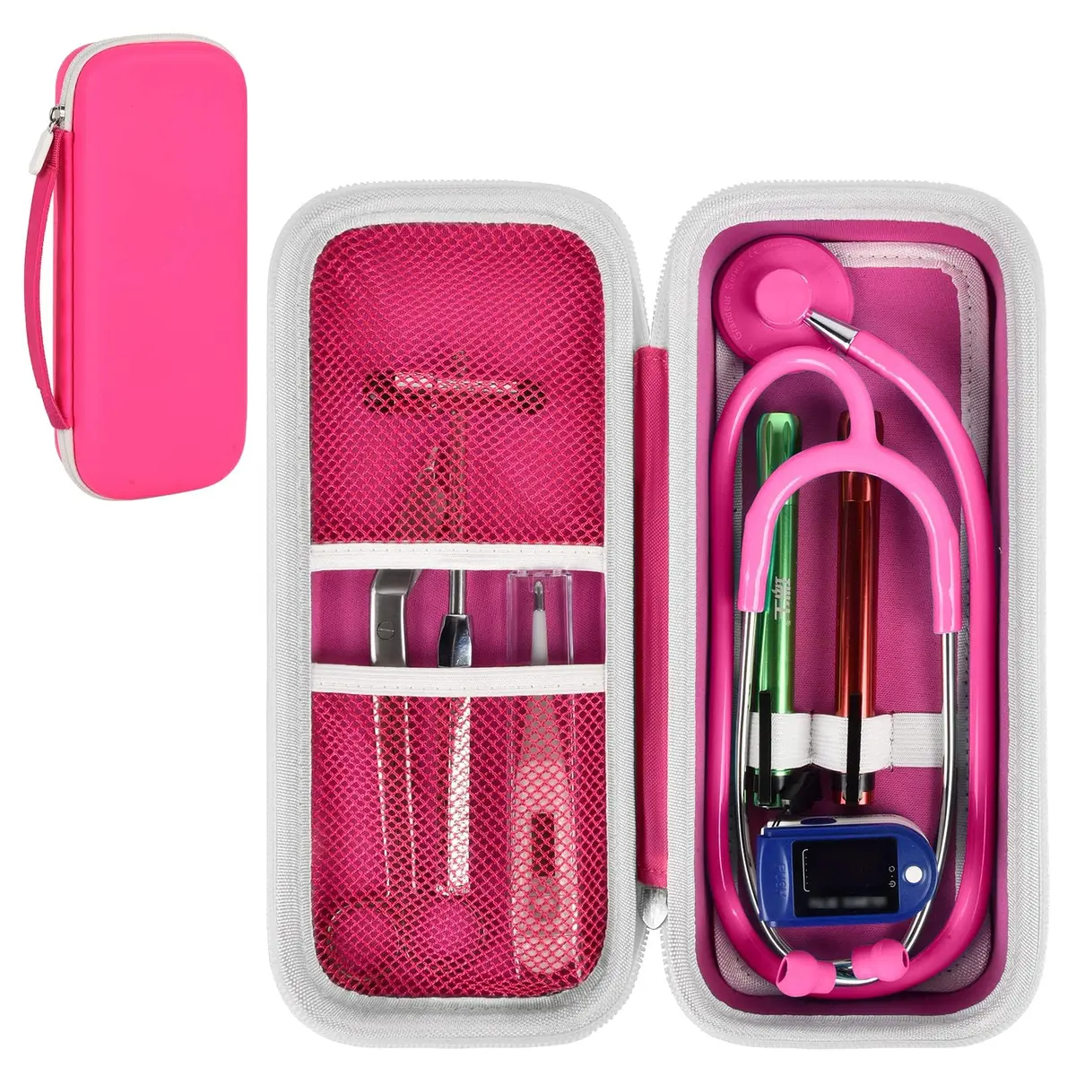 ALKOO Rose Red Stethoscope Case for 3M Littmann Classic III/Cardiology IV, 29.5cm (11.6in) | Professional Healthcare Organizer - main product image