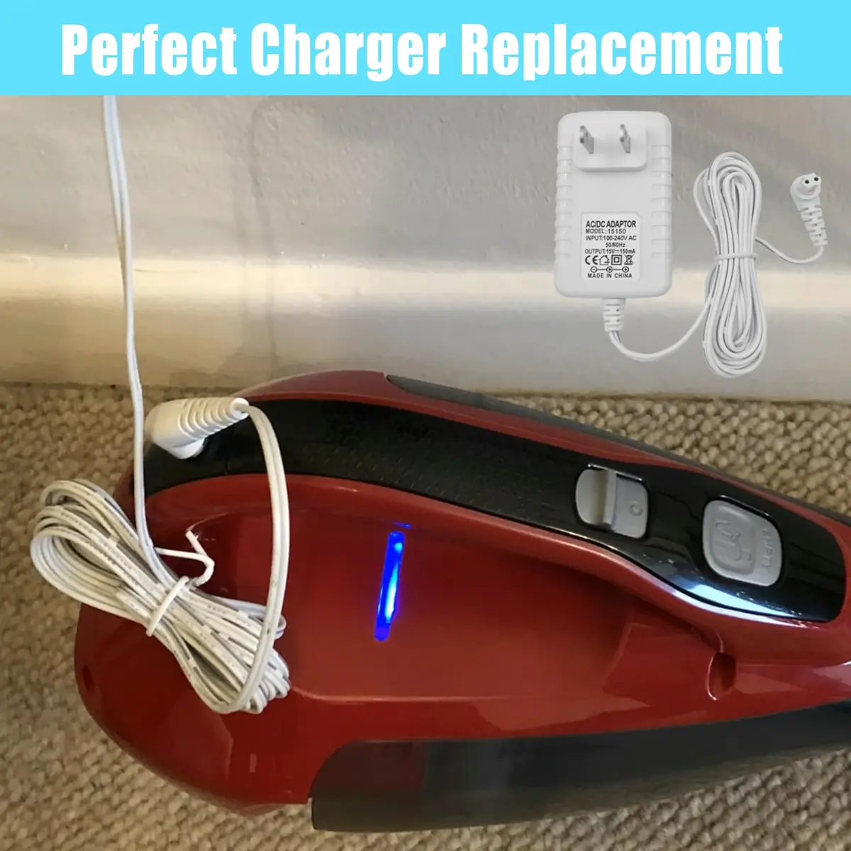 BOEEA 15V Charger for Black+Decker Dustbuster Handheld Vacuum 1.8m (5.9ft) | USA-Imported Power Adapter - view 6