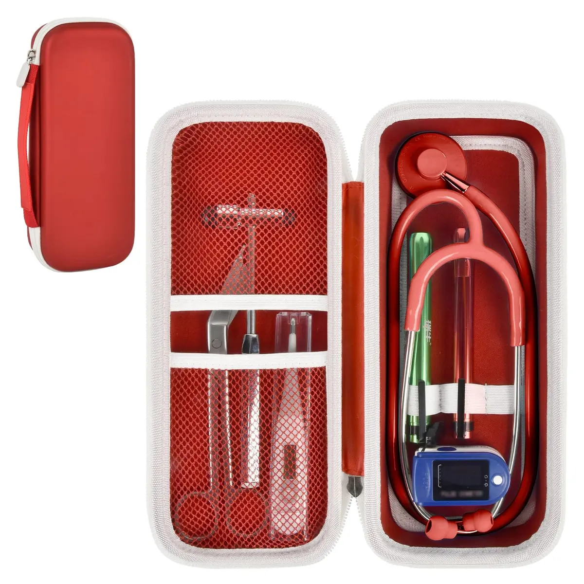 ALKOO Stethoscope Case for 3M Littmann Classic III/Cardiology IV, PinkRed | Protects Your Diagnostic Tools - main product image