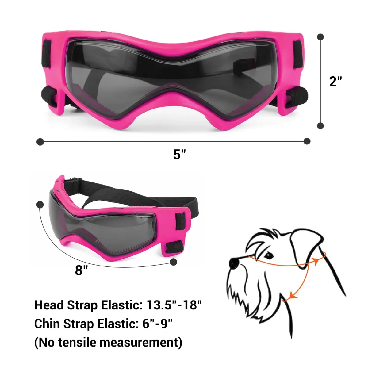 PETLESO Pink Dog Goggles for Medium Breeds | UV Protection, Windproof, Anti-Fog - view 5