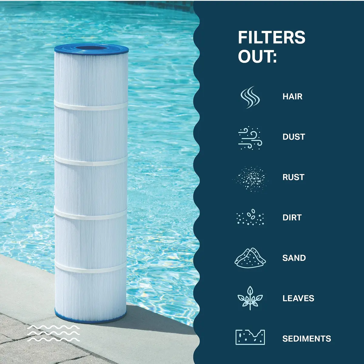 Mist Pool Filter Replacement 7" x 26" | Compatible with Pentair 420 & More, 105 sq ft - view 3