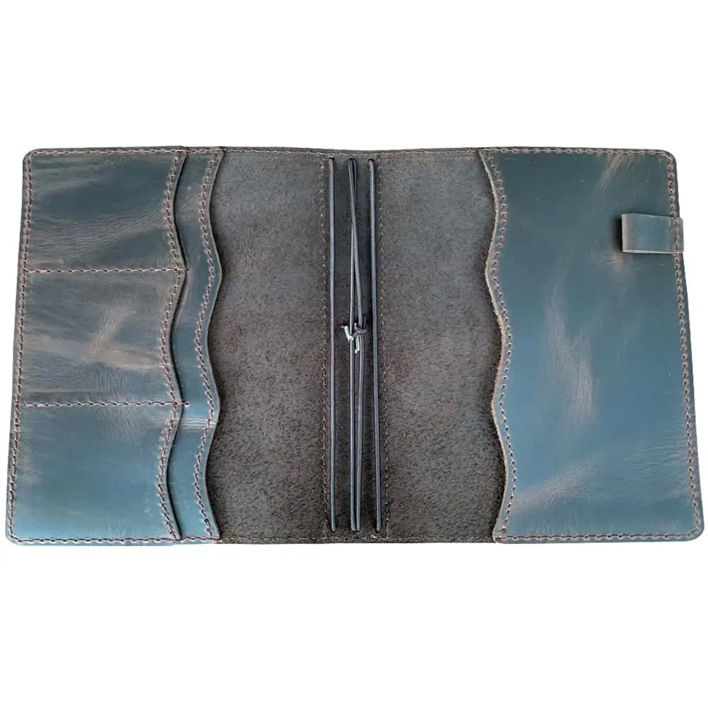 newestor Genuine Leather Travelers Notebook Cover B6 Size Dark Brown | Fits 5"x7.2" Notebooks - view 2