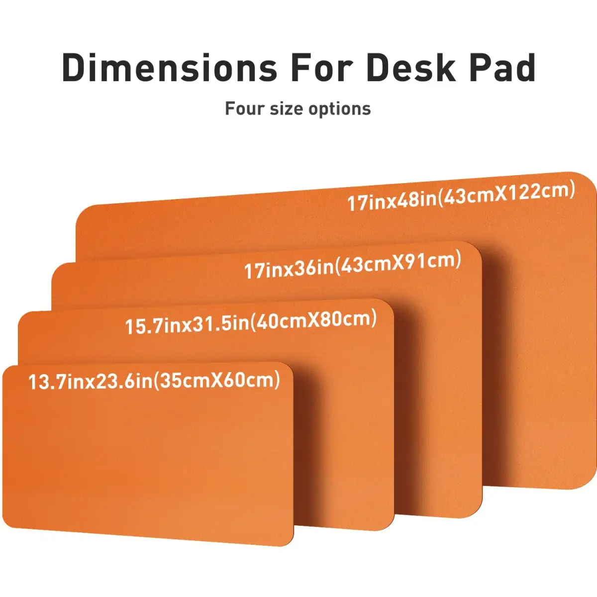 Aothia Leather Desk Pad Protector 36" x 17" (91.4 cm x 43.2 cm) Hermes Orange | Smooth PU Leather for Office & Home - view 6