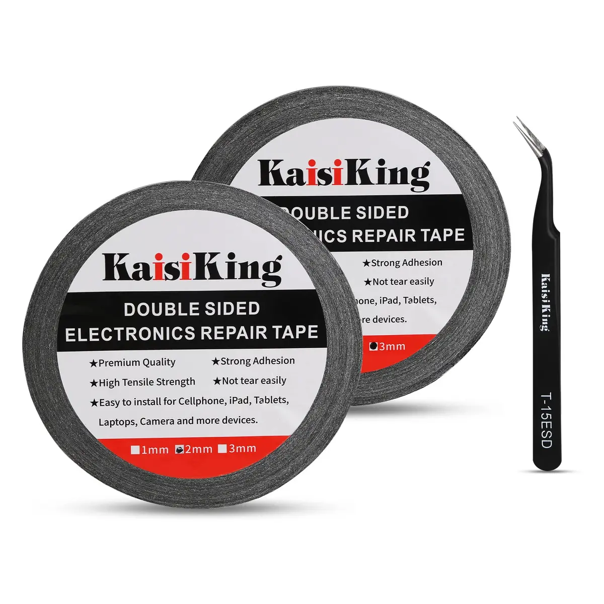 Kaisiking LCD Screen Repair Tape 2mm & 3mm | Double Sided Adhesive for Cellphone & Device Repair - main product image