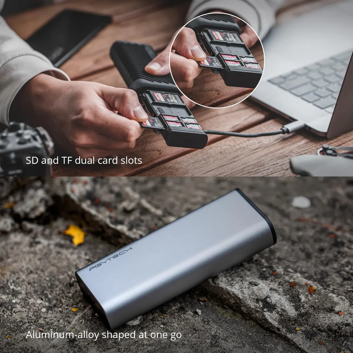 PGYTECH UHS-II SD4.0/Micro SD Card Reader Holder TF Memory Card Case | Ultra-High-Speed Data Transfer - view 5