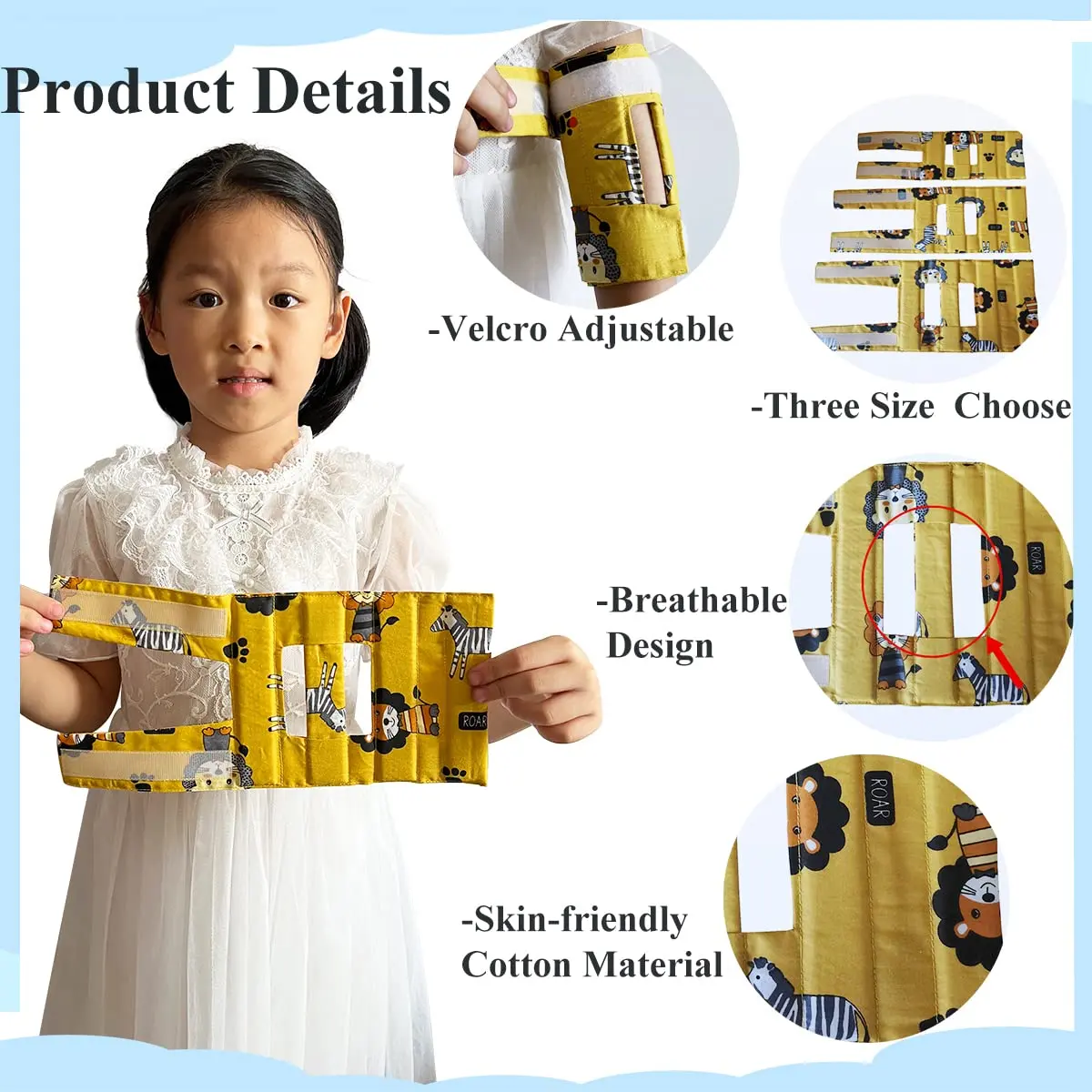 Heyshapeing Pediatric Elbow Immobilizer Splint Small (2-Pack) | Prevents Thumb Sucking & Face Scratching - view 4