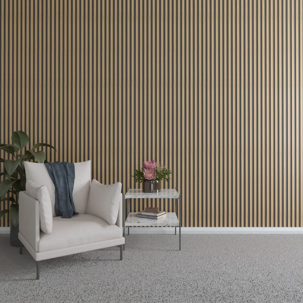 Ekena Millwork 94"H x 1/4"T Maple Wood Slat Wall Panel Kit | Adjustable, Eco-Friendly, DIY Friendly - main product image