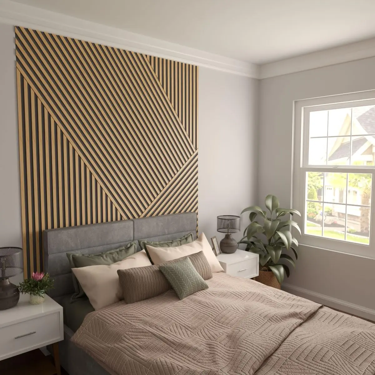 Ekena Millwork 94"H x 1/4"T Maple Wood Slat Wall Panel Kit | Adjustable, Eco-Friendly, DIY Friendly - view 6