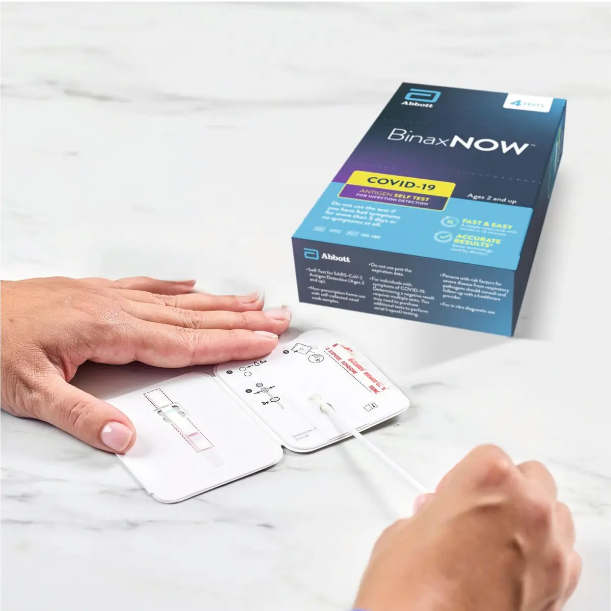 BinaxNOW COVID-19 Antigen Self Test | 4 Tests, 15-Min Results, Easy Home Use - view 6