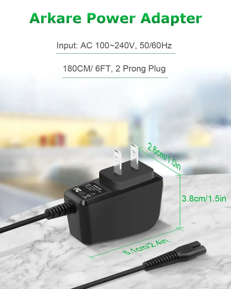 Arkare Wahl 9649 Charger Replacement Cord AC Adapter 2M (6.6ft) | Compatible with Wahl Color Pro Cordless Hair Clipper & Trimmer 9649 - view 5