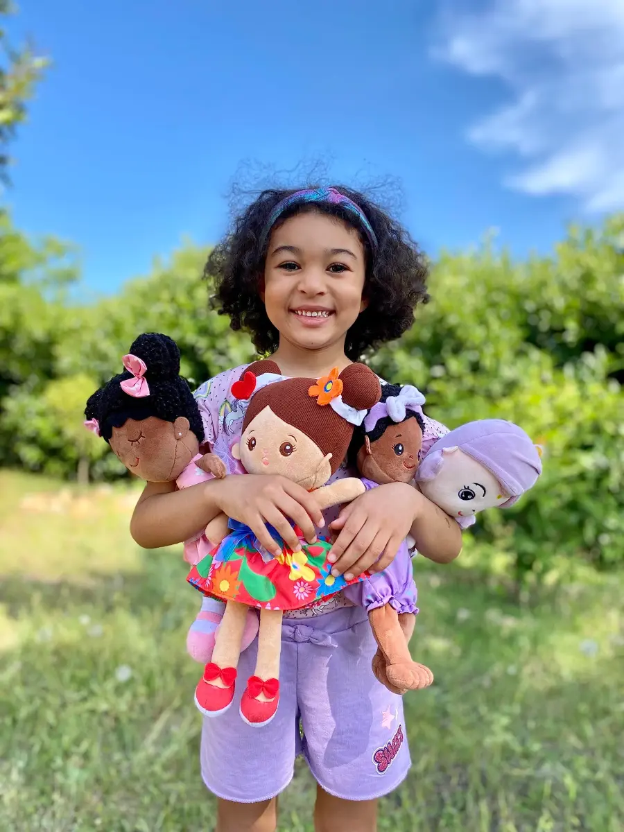 OUOZZZ Soft Plush Baby Doll 12.6 Inch, Brown Skin Snuggle | CPSIA Certified Safe & Soft for Infants - view 6