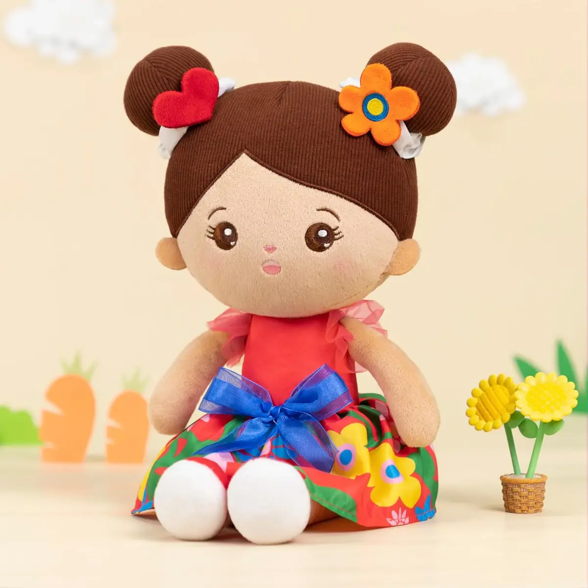 OUOZZZ Soft Plush Baby Doll 12.6 Inch, Brown Skin Snuggle | CPSIA Certified Safe & Soft for Infants - view 7
