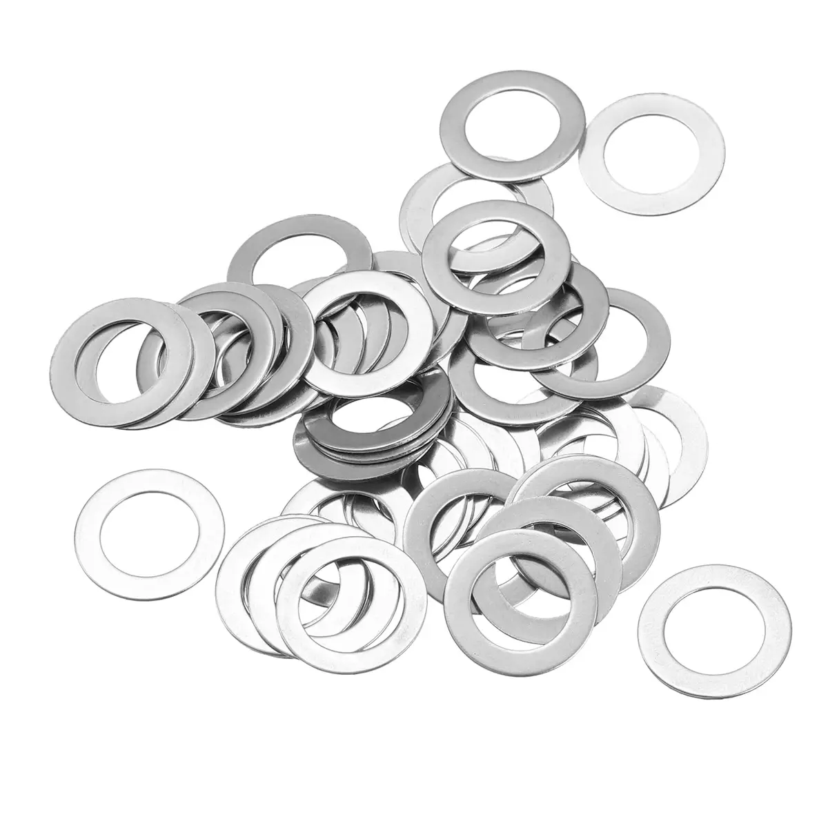uxcell M10 304 Stainless Steel Flat Washers 50pcs 10x16x0.5mm | Corrosion-Resistant, Heavy Load Support - main product image