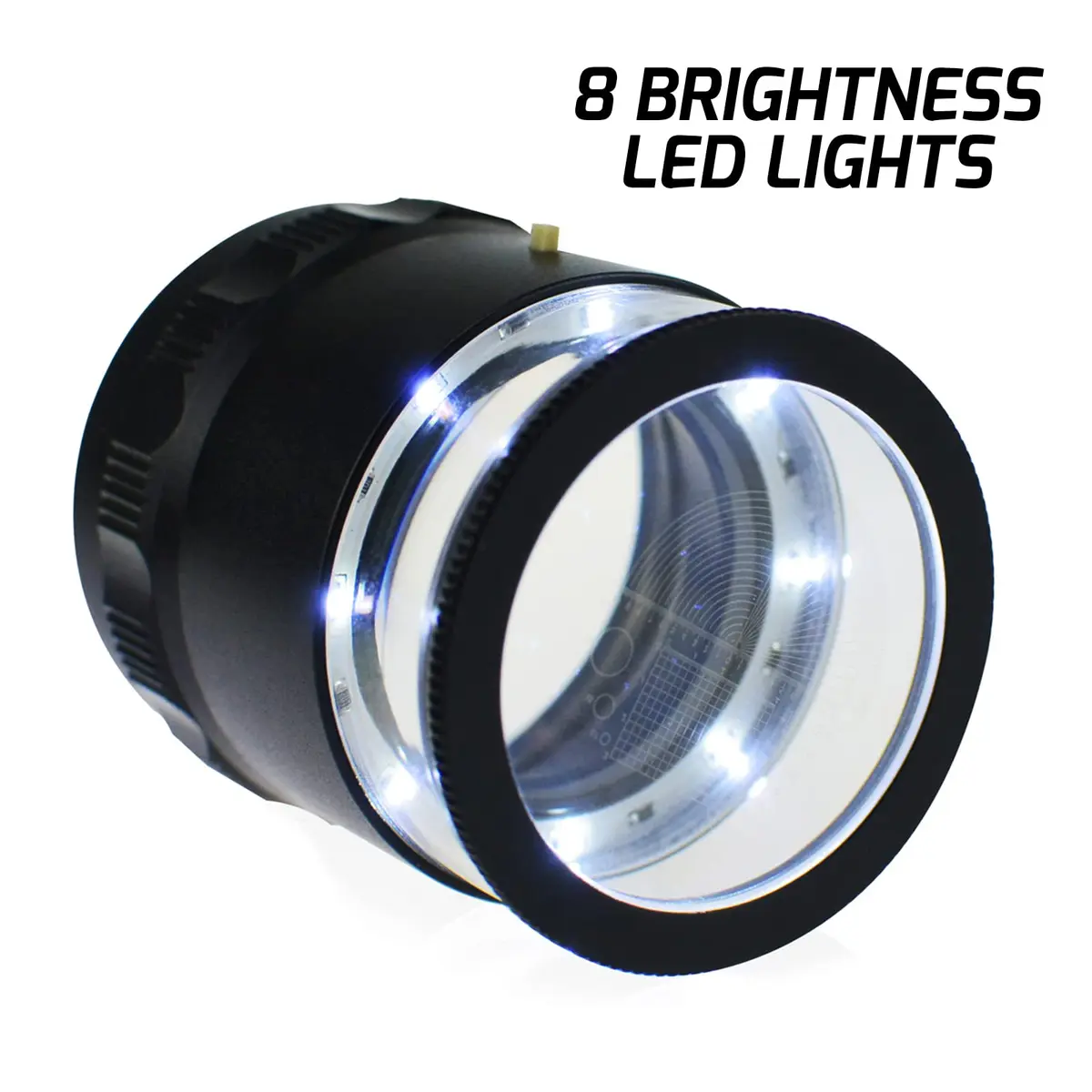 DANOPLUS Jewelers Loupe 10X Magnification with 8 LED Lights & 4 Glass Scale Lens, 0.98'' Field of View - view 2