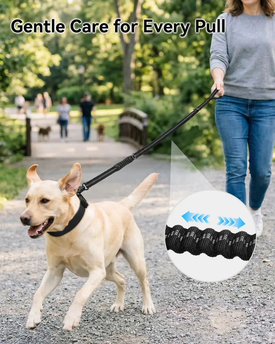 Joytale Tactical Dog Leash 6 ft | Shock Absorbing No Pull, Black, Heavy Duty, Large Dogs - view 2