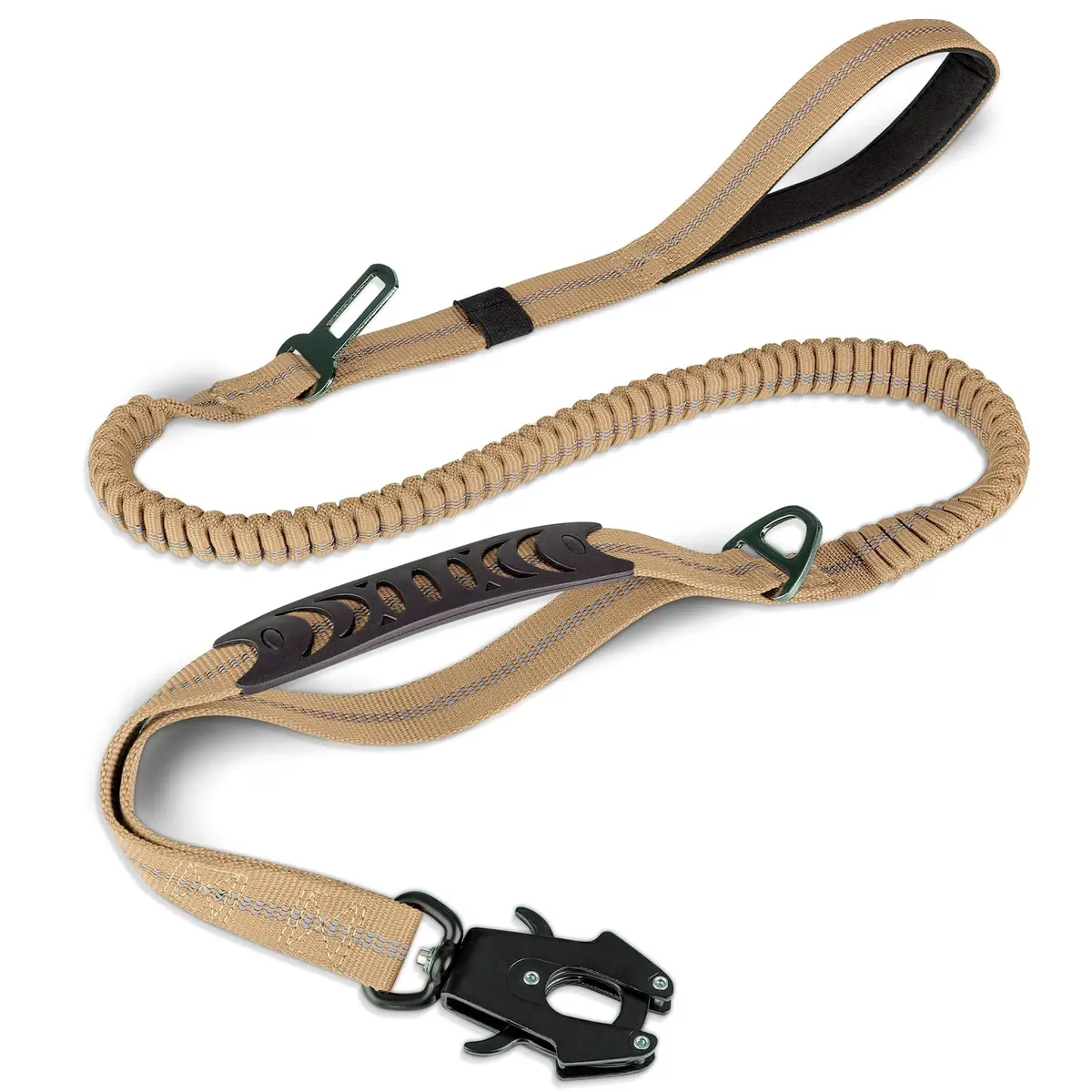 Joytale Tactical Bungee Dog Leash 4FT-6FT | Shock Absorbing No Pull, Coyote Brown - main product image