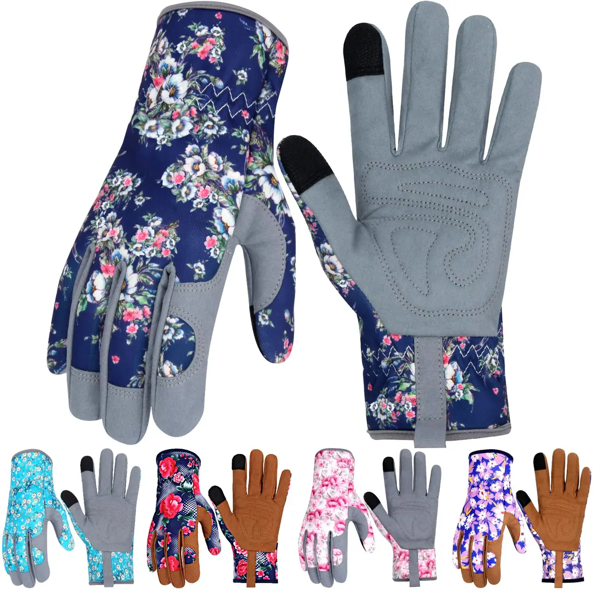MERTURN Leather Gardening Gloves for Women Garden Gloves Thorn Proof Touch Screen Design Heavy Duty Yard Working Gloves for Planting, Digging, Pruning, L - main product image