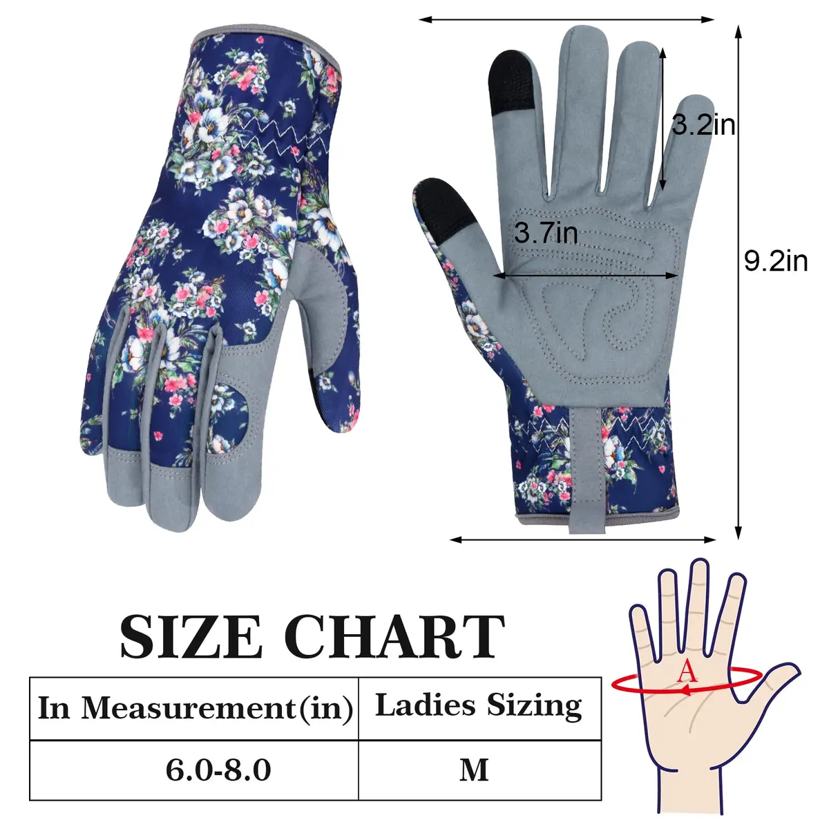 MERTURN Leather Gardening Gloves for Women Garden Gloves Thorn Proof Touch Screen Design Heavy Duty Yard Working Gloves for Planting, Digging, Pruning, L - view 2