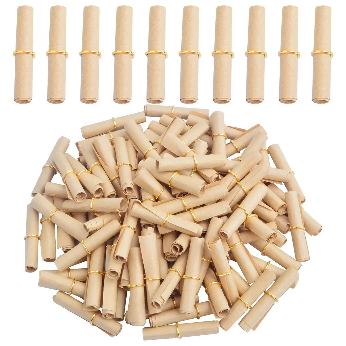 JMKTOOL Vintage Message Paper Scrolls 60x25mm | Lucky Wishing Paper Roll for DIY & Gifts - main product image