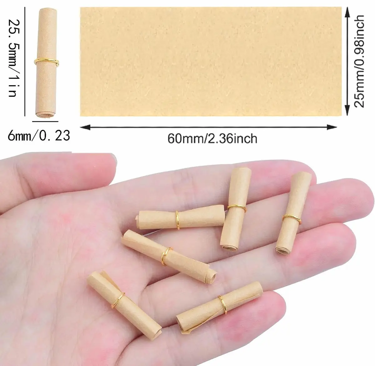 JMKTOOL Vintage Message Paper Scrolls 60x25mm | Lucky Wishing Paper Roll for DIY & Gifts - view 3