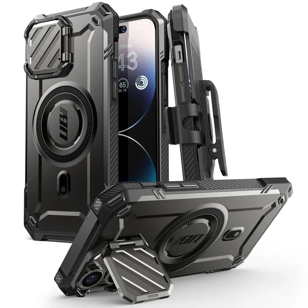 SUPCASE Unicorn Beetle MAG XT Case for iPhone 14 Pro Max / 13 Pro Max, Black | 180g (6.35 oz) with Camera Cover Stand & Belt Clip - main product image