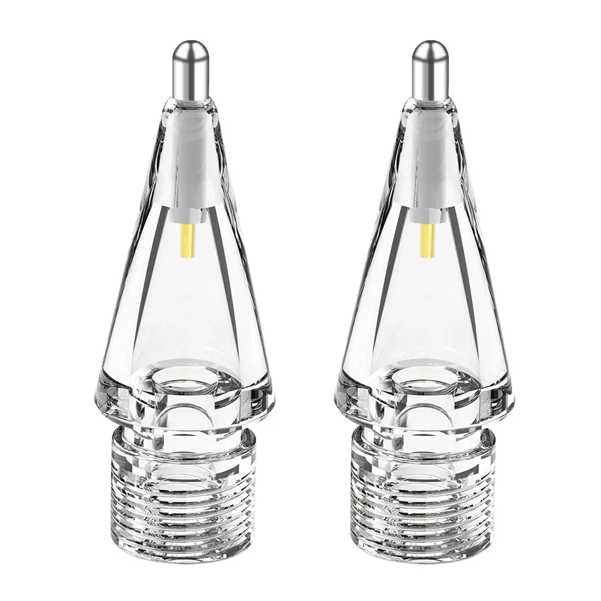 Frylaa Clear Metal Pencil Tips 2-Pack | Compatible with Apple Pencil 1st & 2nd Gen, Wear-Resistant Nib - main product image