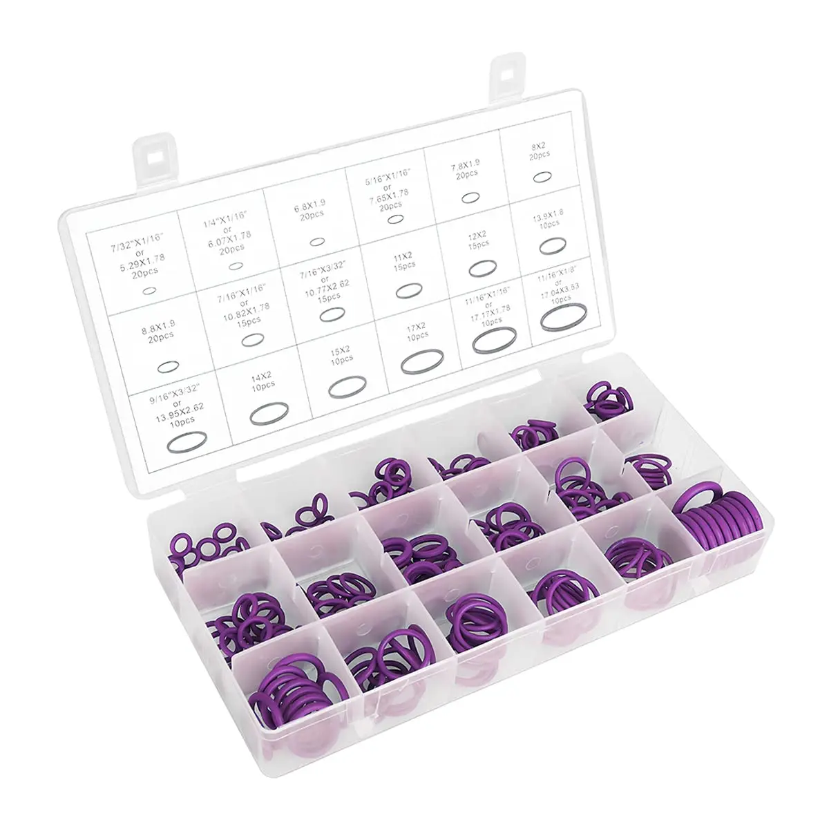 AICEL 270-Piece Rubber O-Ring Kit with Tools | 18 Sizes for AC & Universal Sealing - main product image