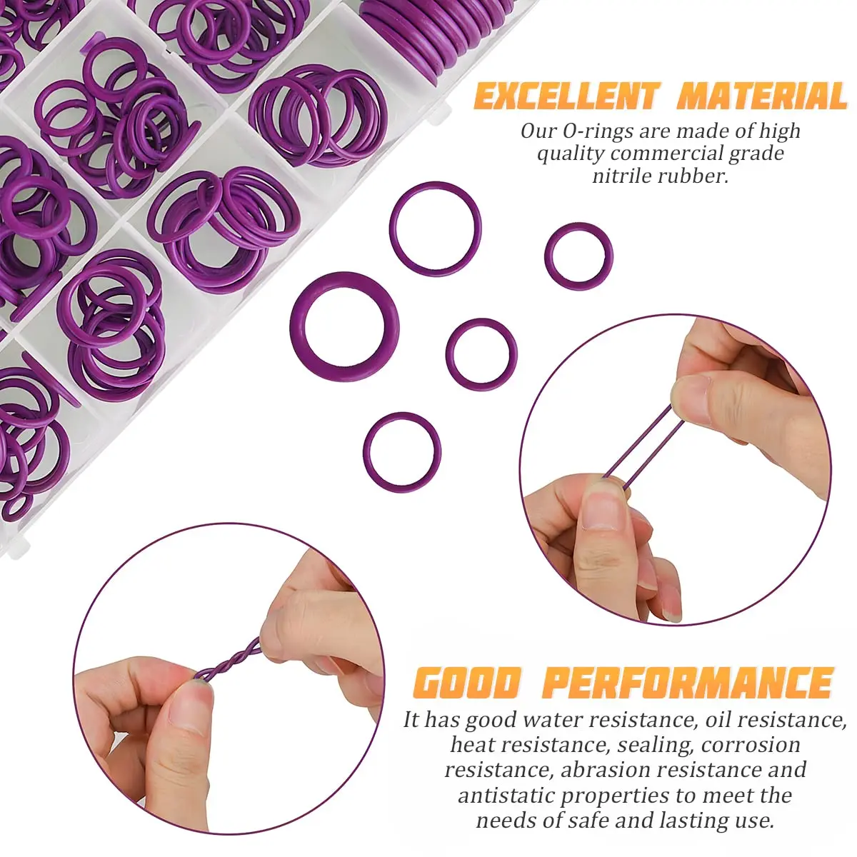 AICEL 270-Piece Rubber O-Ring Kit with Tools | 18 Sizes for AC & Universal Sealing - view 3