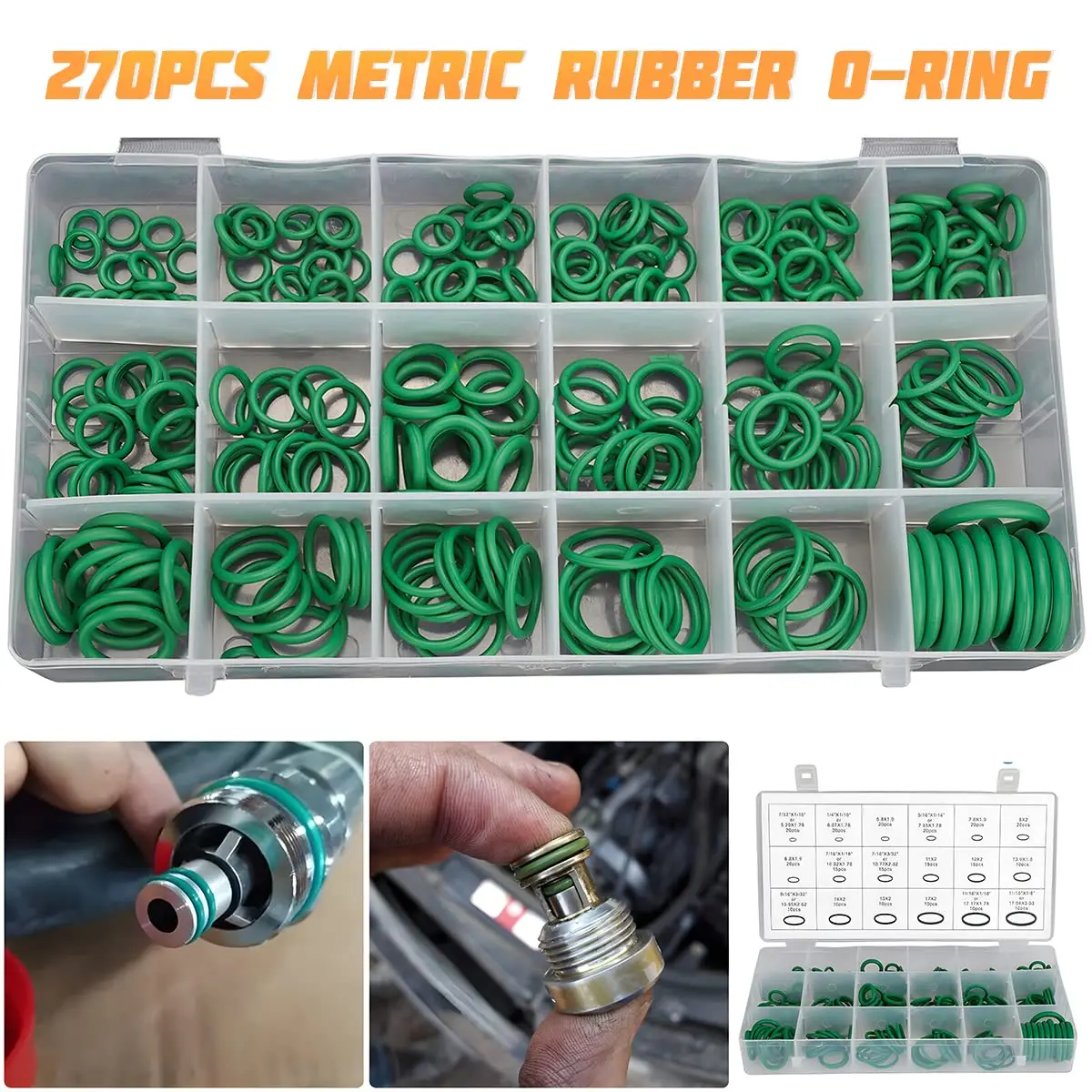 AICEL 270-Piece Rubber O-Ring Kit with Tools | 18 Sizes for AC & Universal Sealing - view 4