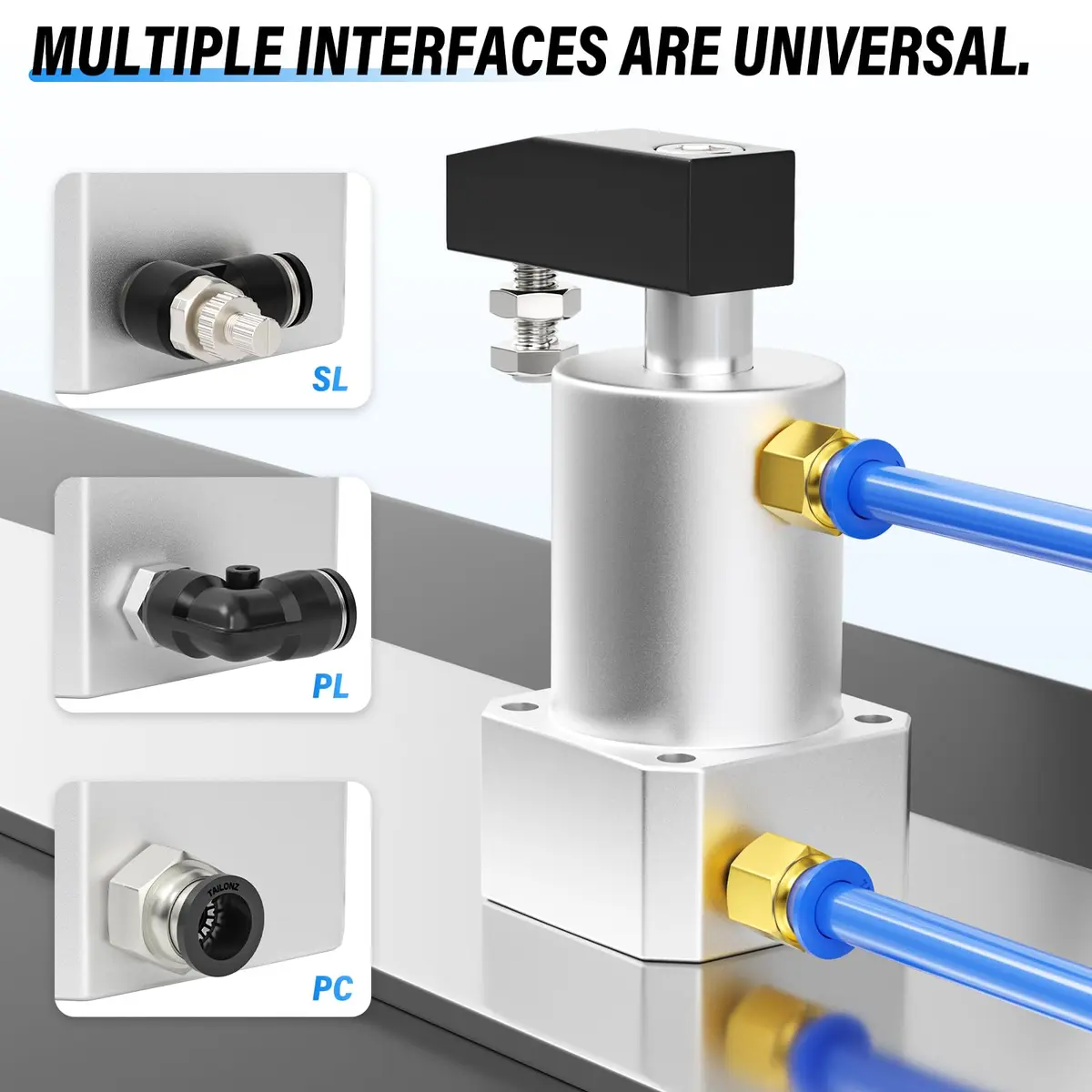 TAILONZ PNEUMATIC Left-Turn Cylinder 20mm Bore | 90° Rotation, Aluminum Alloy, Double Action, 0-1.5Mpa - view 8