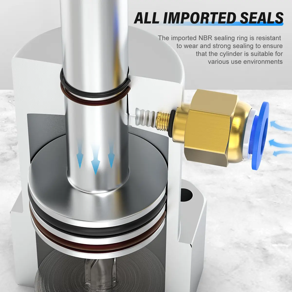 TAILONZ PNEUMATIC Left-Turn Cylinder 20mm Bore | 90° Rotation, Aluminum Alloy, Double Action, 0-1.5Mpa - view 4