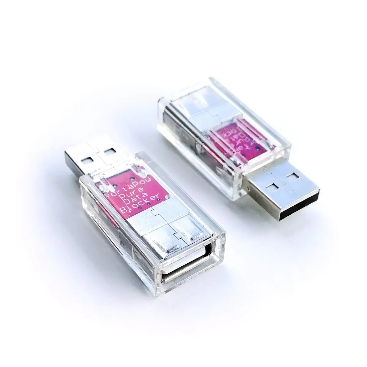 PortaPow USB Data Blocker - Transparent 2-Pack | Protects Against Juice Jacking - main product image