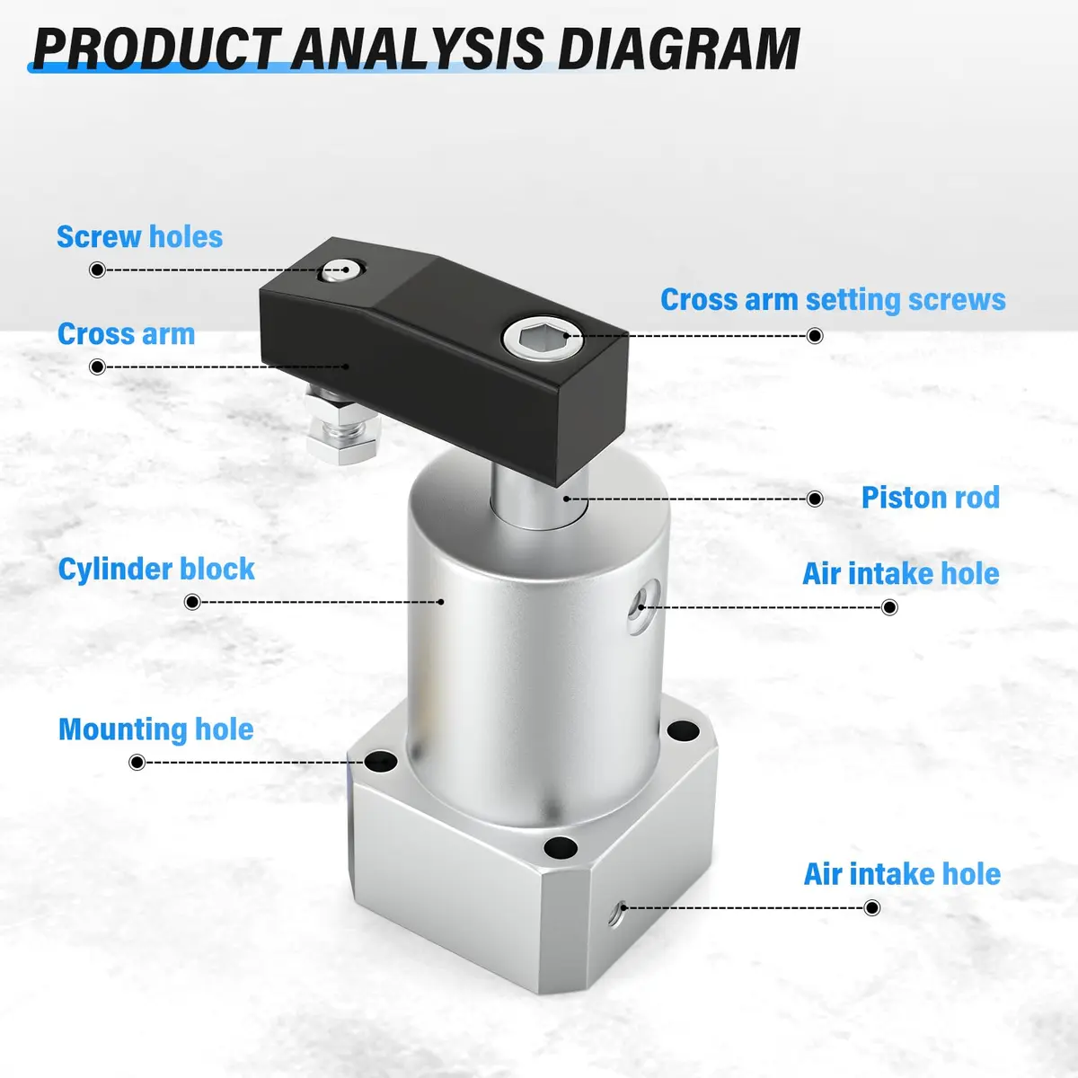TAILONZ PNEUMATIC Rotary Air Cylinder ACK25×90R 20mm Bore 90 Degree Rotation | Double Acting Pneumatic Actuator - view 8