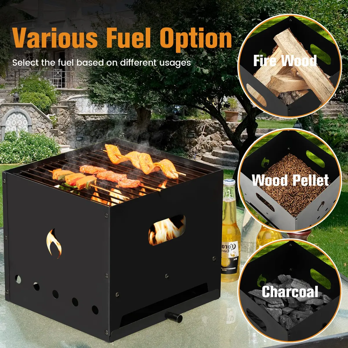 ORALNER Outdoor 4-in-1 Pizza Oven & Grill Combo | Wood Fired, Portable, Backyard - view 4