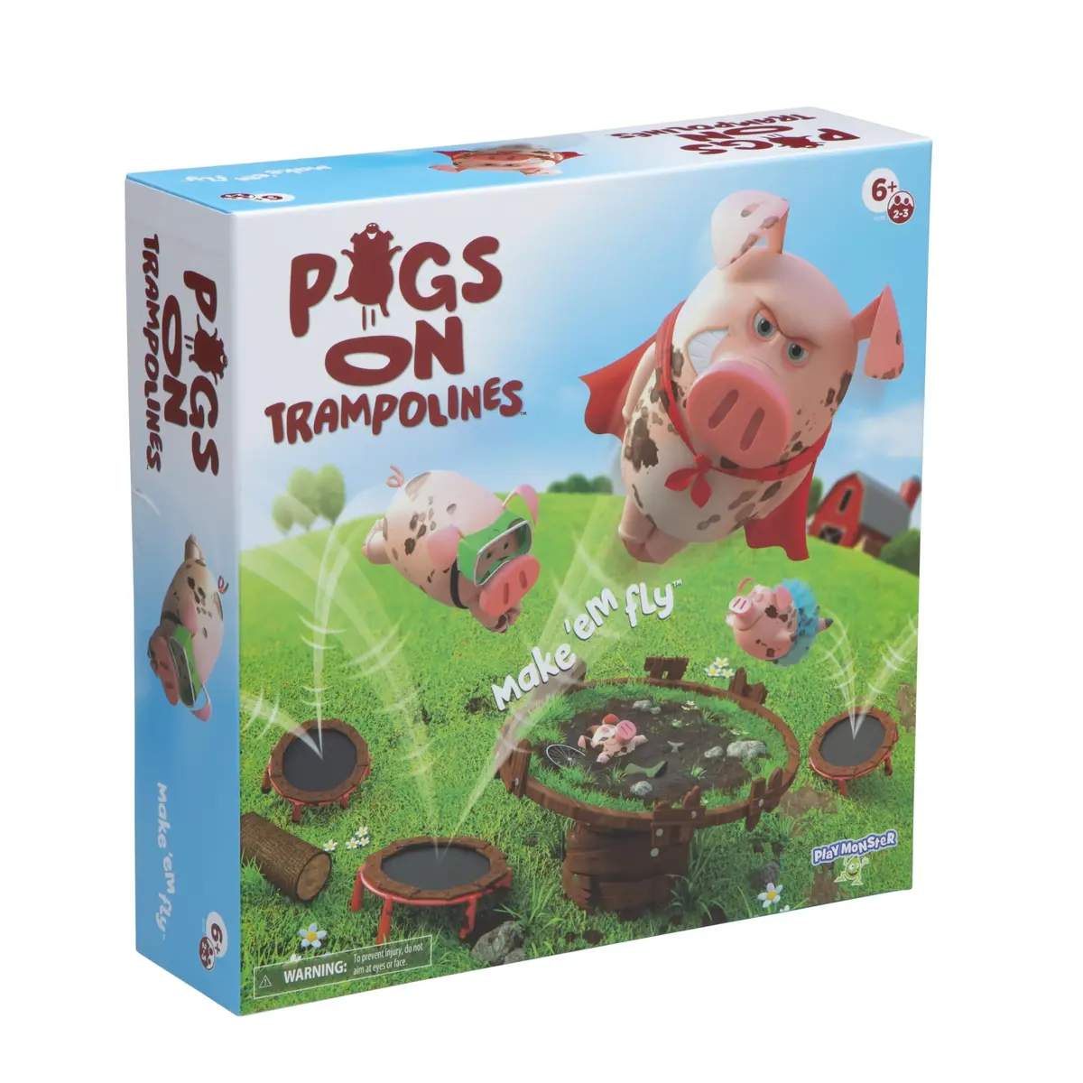 PlayMonster Pigs on Trampolines Board Game for Family Night | Hand-Eye-Coordination Game for Kids 6+ (1 Unit) - main product image