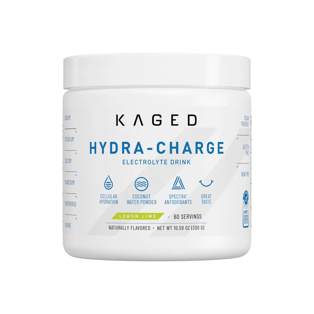 Kaged Hydration Electrolytes Powder | Lemon Lime | 60 Servings | Supports Hydration & Antioxidant Support - main product image