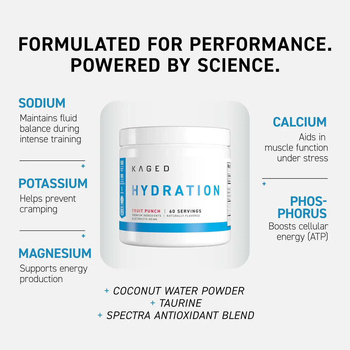 Kaged Hydration Electrolytes Powder | Lemon Lime | 60 Servings | Supports Hydration & Antioxidant Support - view 2
