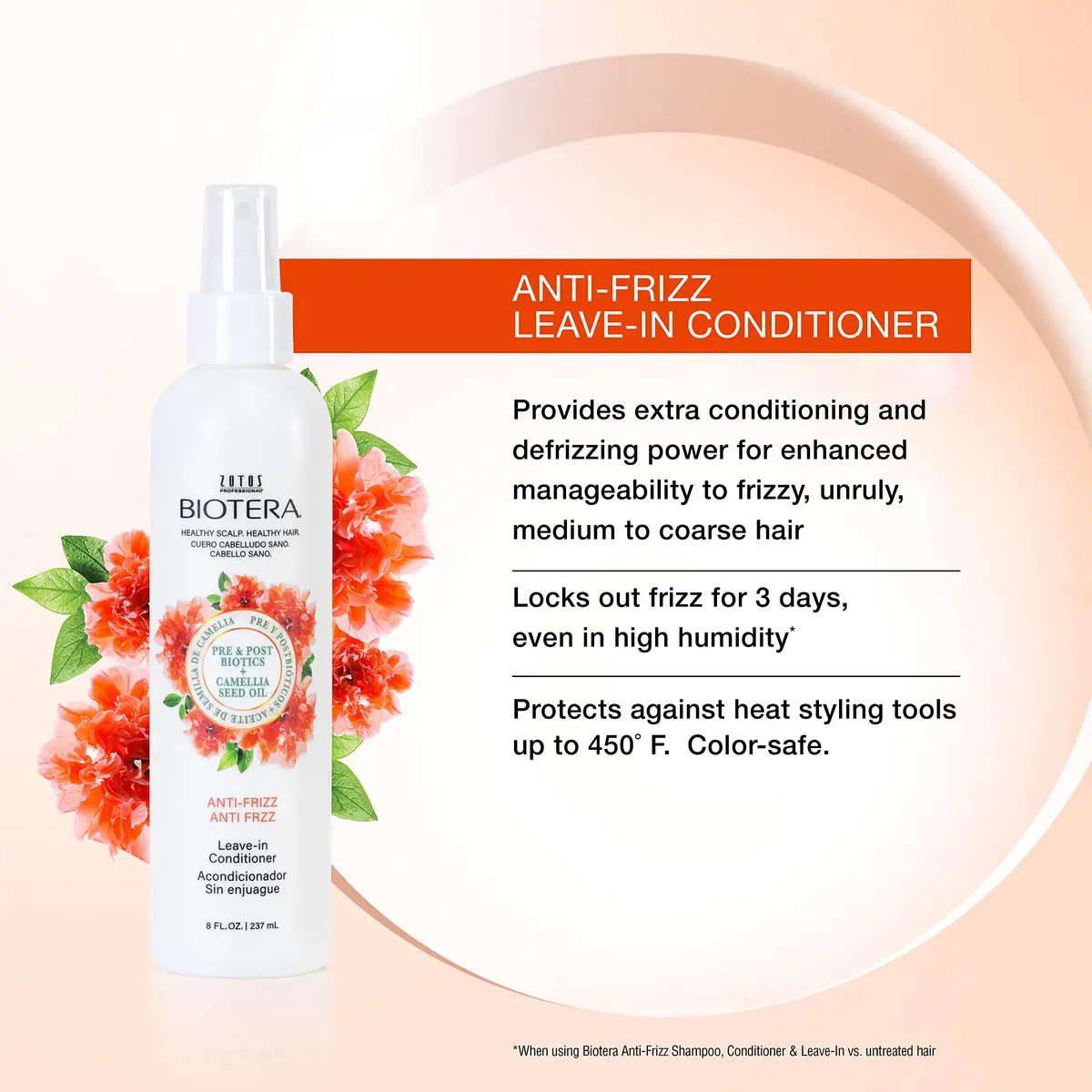 Biotera Anti Frizz Intense Smoothing Shampoo & Conditioner & Leave-In | Microbiome Friendly, Vegan & Cruelty-Free, 15.2 Fl Oz - view 2