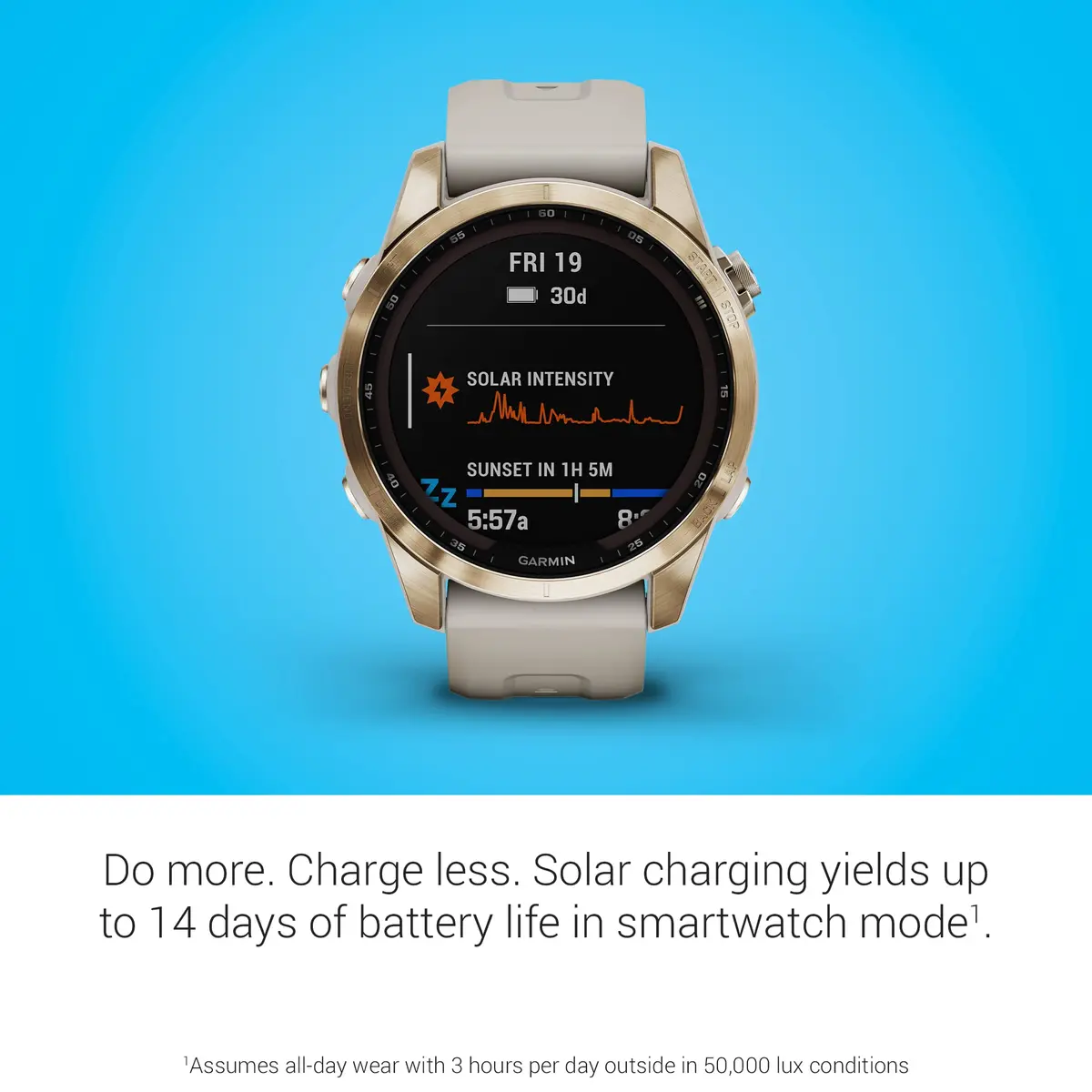 Garmin fenix 7 Solar GPS Smartwatch 47mm Carbon Gray Titanium with Black Band | 73-Hour GPS Battery Life - view 3
