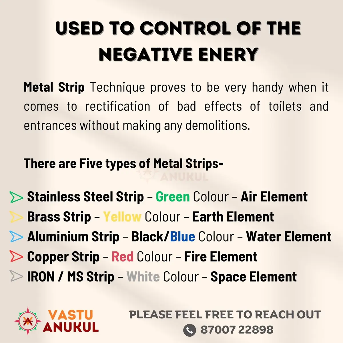 VASTU ANUKUL Premium Vastu Remedy Metal Strips (Iron - MS) 25mm (1 inch) x 10.2 Feet | Vastu Correction for Entrances and Toilets - view 7